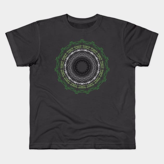 Aromantic Pride Kaleidoscope Kids T-Shirt by CipherArt